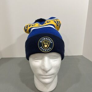 Milwaukee Brewers Beanie Adult One Size Blue Hat Cap MLB Miller Lite Promo